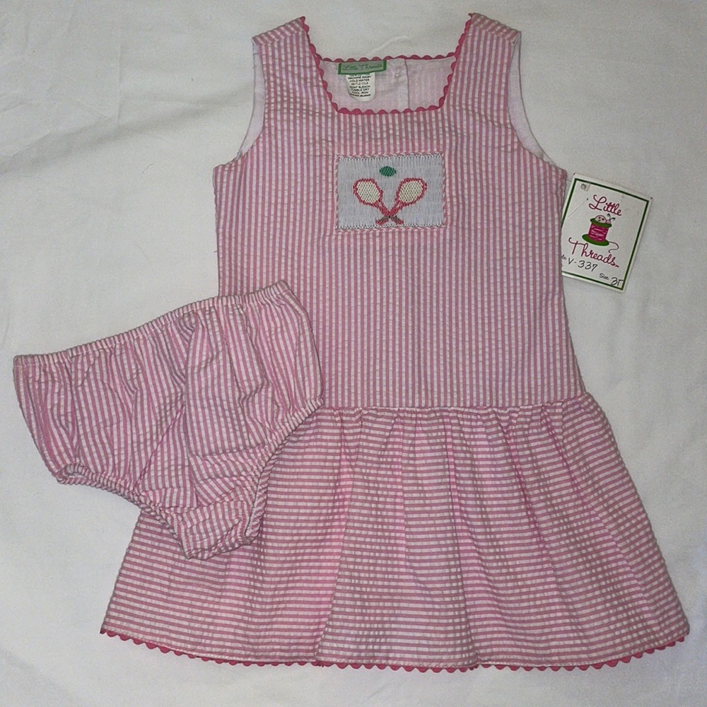 Pink Stripe Tennis Set